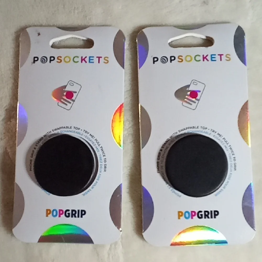 TWO --- Black PopSockets PopGrip